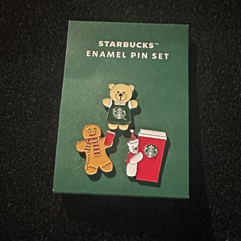 Starbucks Holiday Enamel Pin Set - Bear, Gingerbread, Snowman